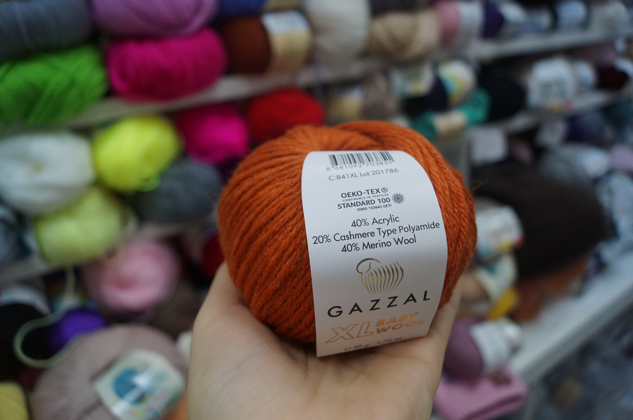 Пряжа Gazzal Baby Wool XL цвет 841 рыжий / терракот - фото 2 - id-p167122787