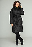 Женское стеганное пальто с поясом / Пальто демисезонное женское