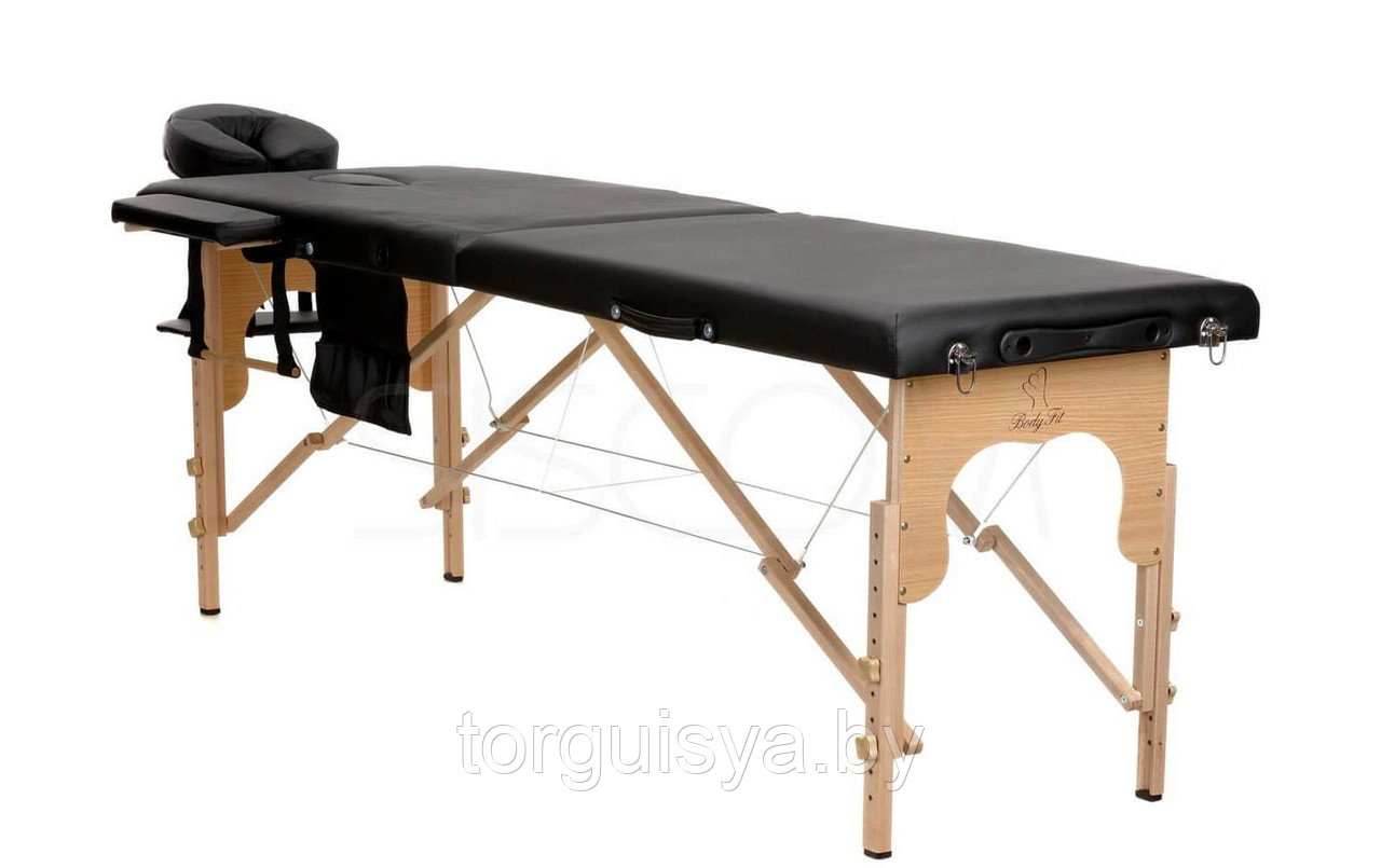 Массажный стол Atlas Sport складной 2-с деревянный 60 см ( черный)
