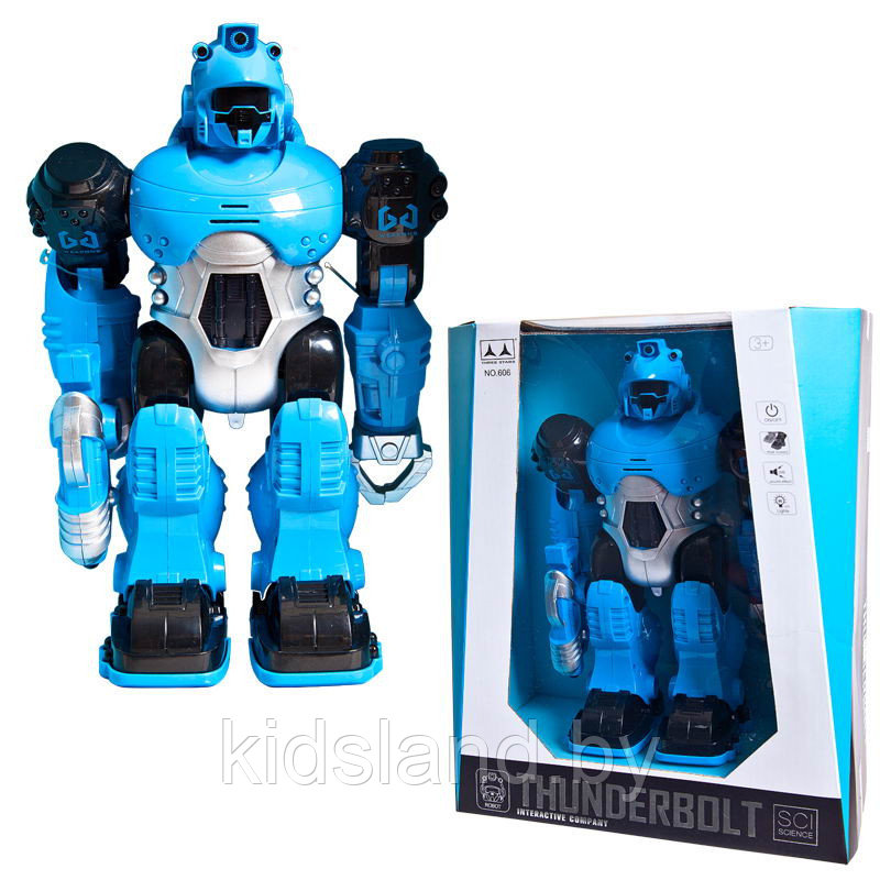 Робот интерактивный ThunderBolt ( ходит, стреляет) цвет синий, 25см арт.D-606