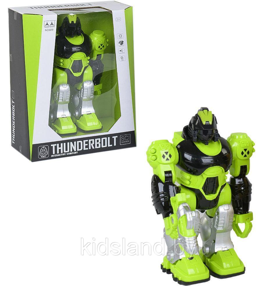 Робот интерактивный ThunderBolt ( ходит, стреляет) цвет зелёный, 25см арт.D-609