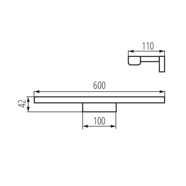 Черная подсветка зеркала 60 см Kanlux ASTEN IP44 15W-NW-B IP44 26684 - фото 2 - id-p167149799