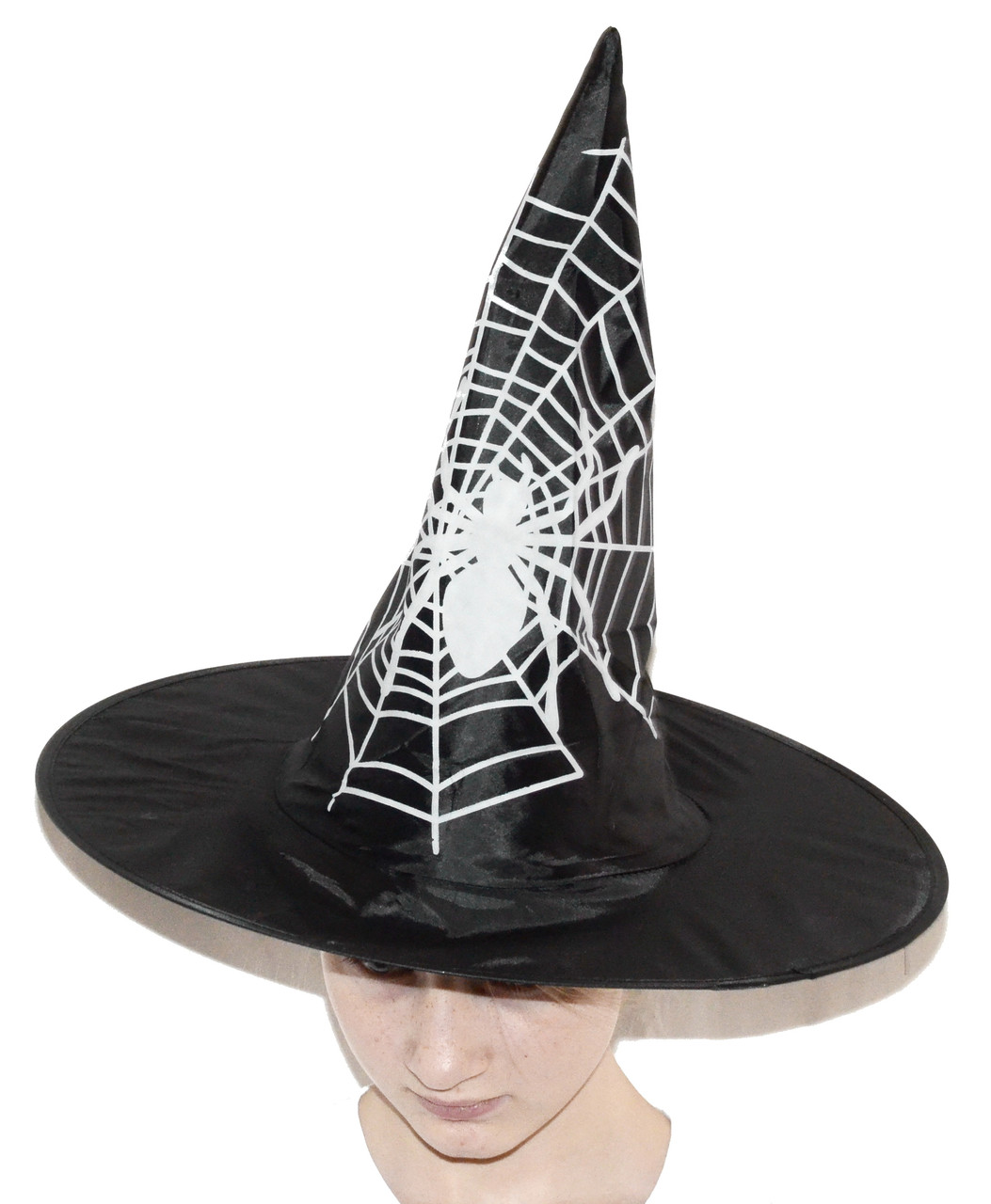 Колпак хеллоуинский черный с пауком и паутиной - фото 1 - id-p167149826