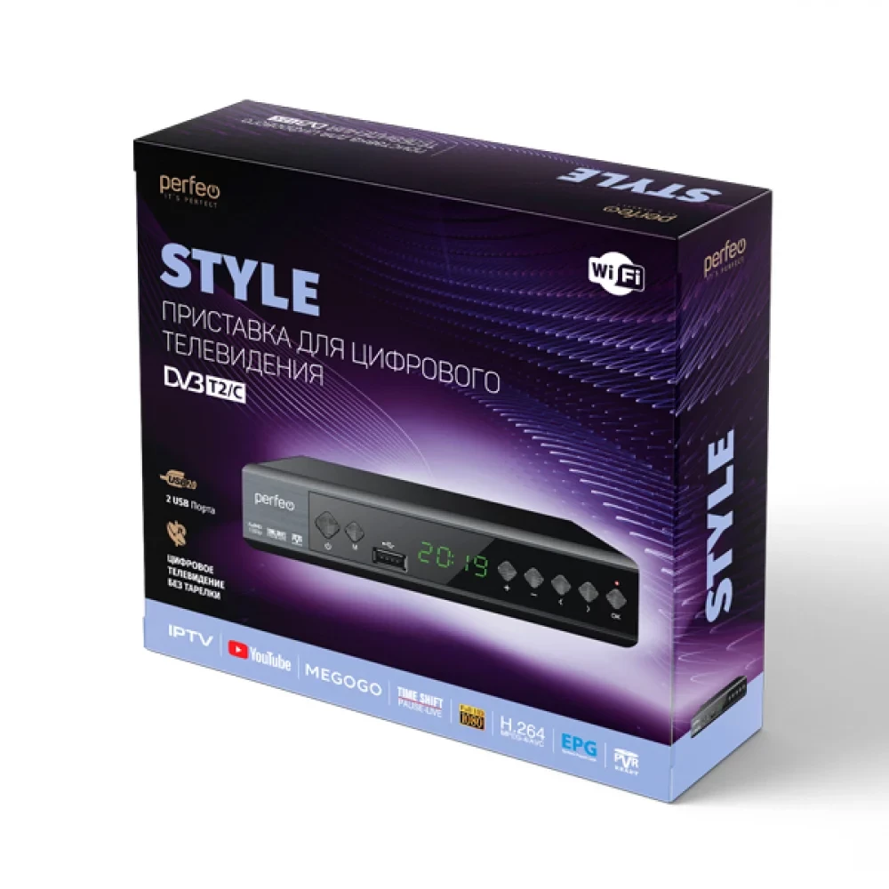 PERFEO «STYLE» - Цифровой DVB-T/T2 и DVB-C ресивер c WiFI, фото 1