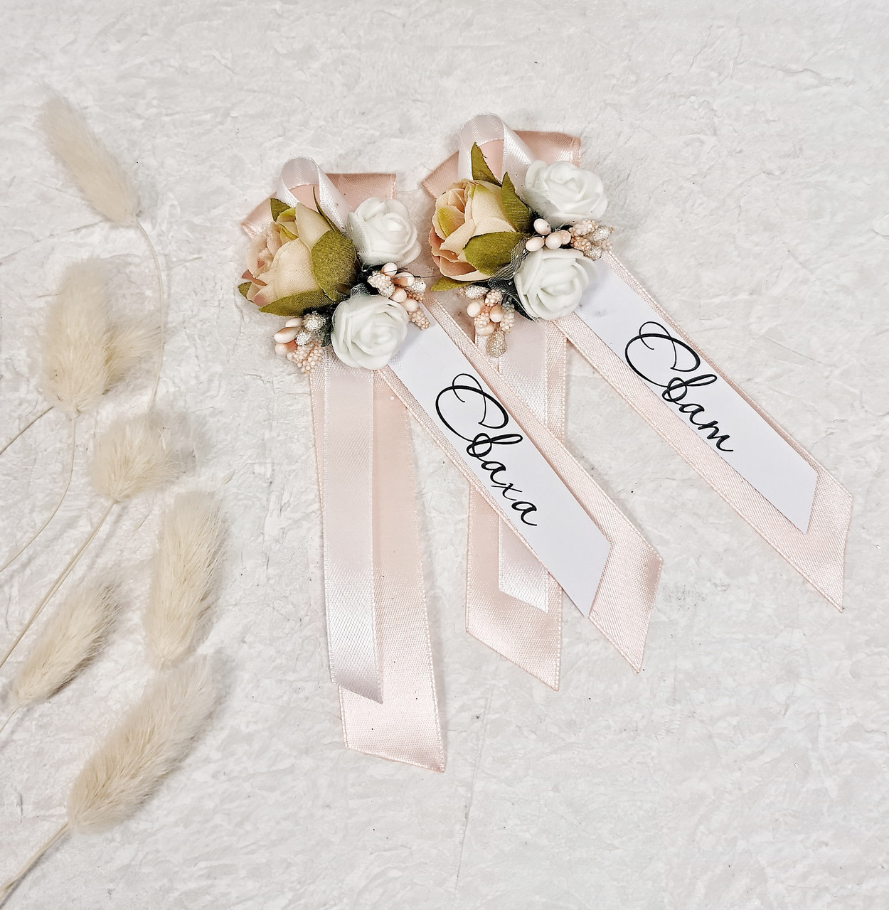 Ленточки для сватов в персиковом цвете