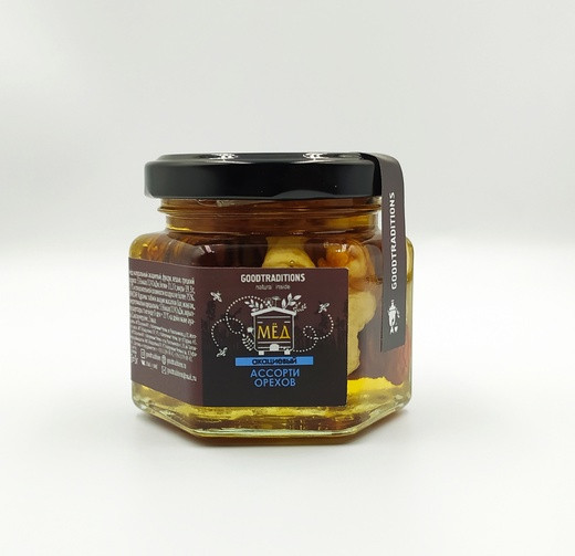 Акациевый мёд с ореховым ассорти, 155 грамм - фото 2 - id-p167218058
