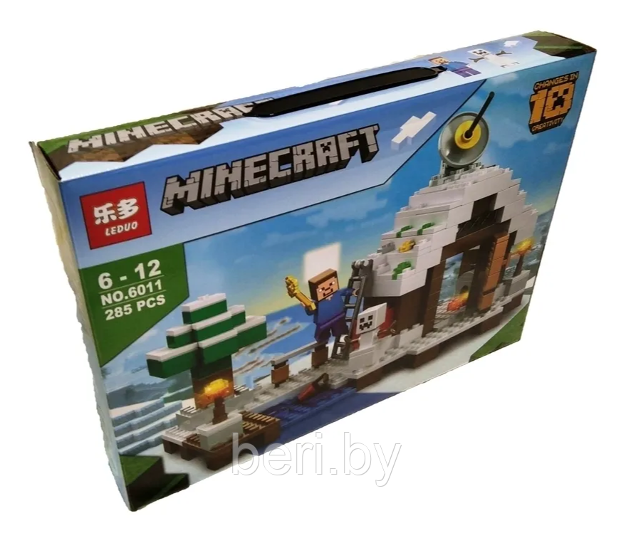 6011 Конструктор Minecraft " Зимний домик", 285 деталей, аналог Лего, MY WORLD - фото 3 - id-p167239409