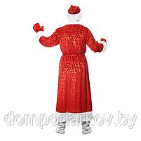 Карнавальный костюм Деда Мороза "Золотые снежинки", шуба, пояс, шапка, варежки, борода, р-р 52-54, фото 3