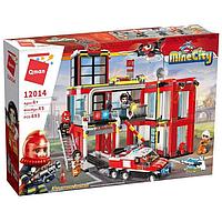 12014 Конструктор Qman City "Пожарное депо", с водой, аналог Лего LEGO, 639 детали
