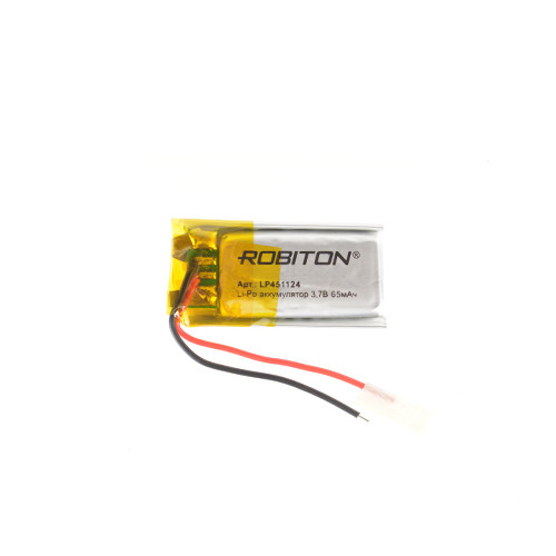 Аккумулятор Li-Po LP451124 3.7V 65 mAh Robiton - фото 1 - id-p166950068