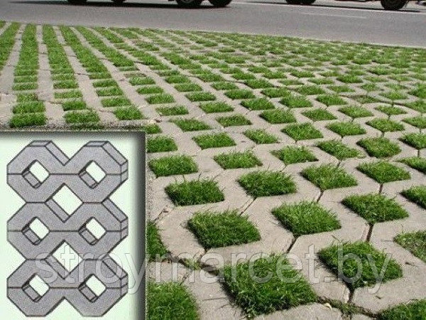 Тротуарная вибропрессованая плитка "Травница" - газонная решетка - фото 1 - id-p167279316