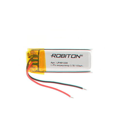 Аккумулятор Li-Po LP401230 3.7V 100 mAh Robiton - фото 1 - id-p166950064