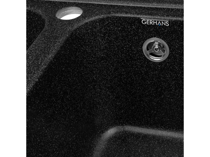 Кухонная мойка премиум (графит) 60*50*220см Gerhans К36050В+коландер и дозатор в подарок коландер-нержавейка - фото 3 - id-p167278399