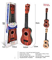 Детская пластиковая гитара классическая 6 струнная с медиатором 77-01А