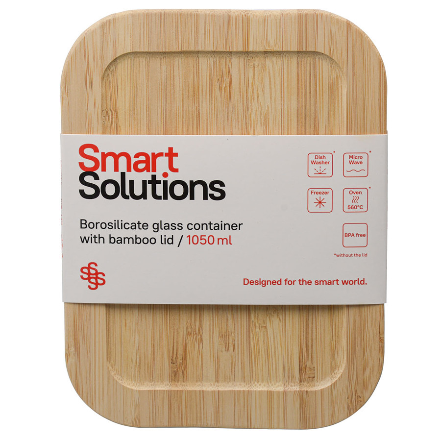 Контейнер для запекания и хранения Smart Solutions с крышкой из бамбука, 1050 мл - фото 5 - id-p167305613