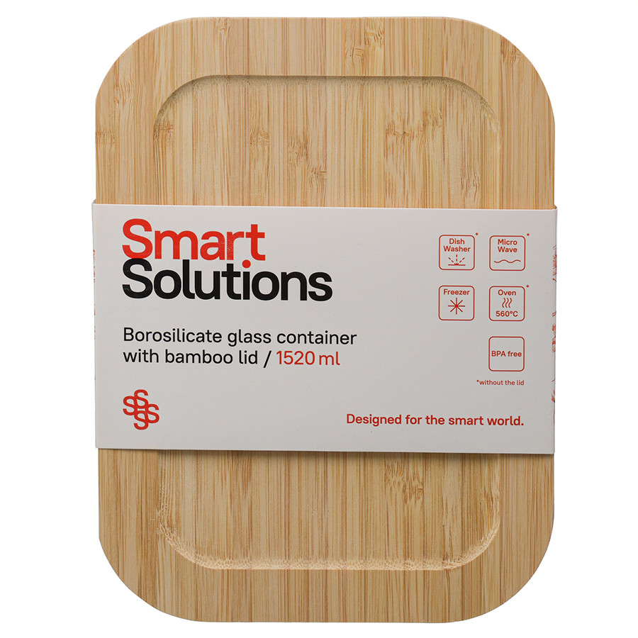 Контейнер для запекания и хранения Smart Solutions с крышкой из бамбука, 1520 мл - фото 5 - id-p167305614