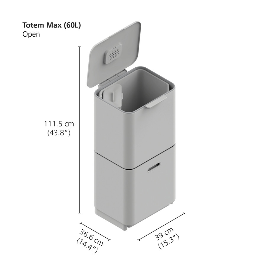 Контейнер для мусора с двумя баками Totem Max 60 л графит - фото 2 - id-p167305651