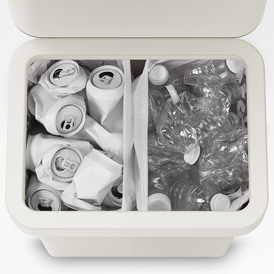 Контейнер для мусора с двумя баками Totem Pop 60 л белый - фото 7 - id-p167305655