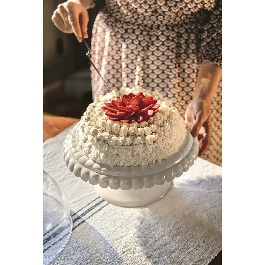 Блюдо для торта с крышкой Tiffany, ?30 см, акрил, молочно-белое - фото 3 - id-p167303726
