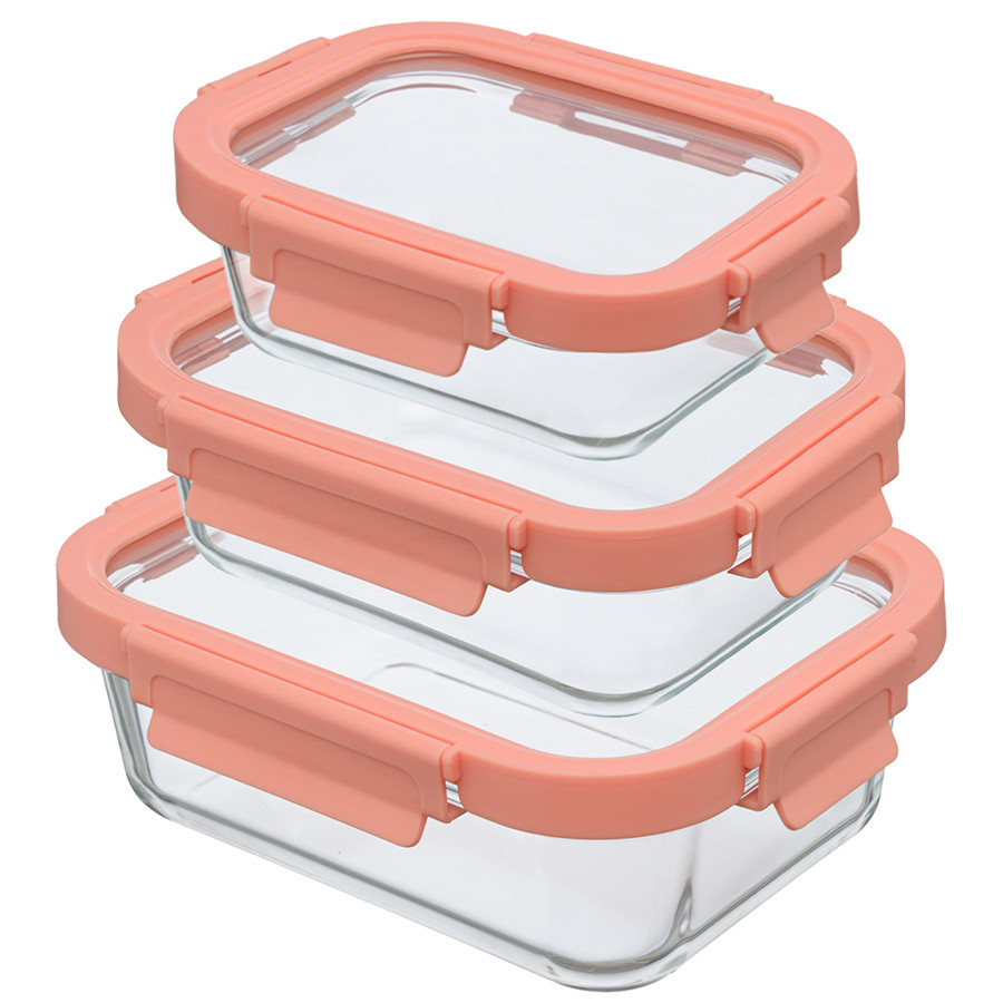 Набор контейнеров для запекания и хранения Smart Solutions, розовый, 3 шт. - фото 1 - id-p167307712