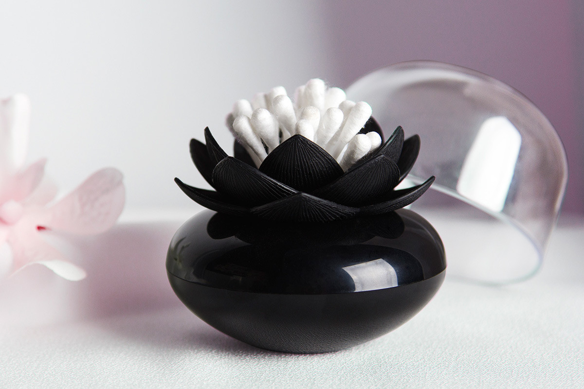 Контейнер для хранения ватных палочек Lotus черный - фото 2 - id-p167305772