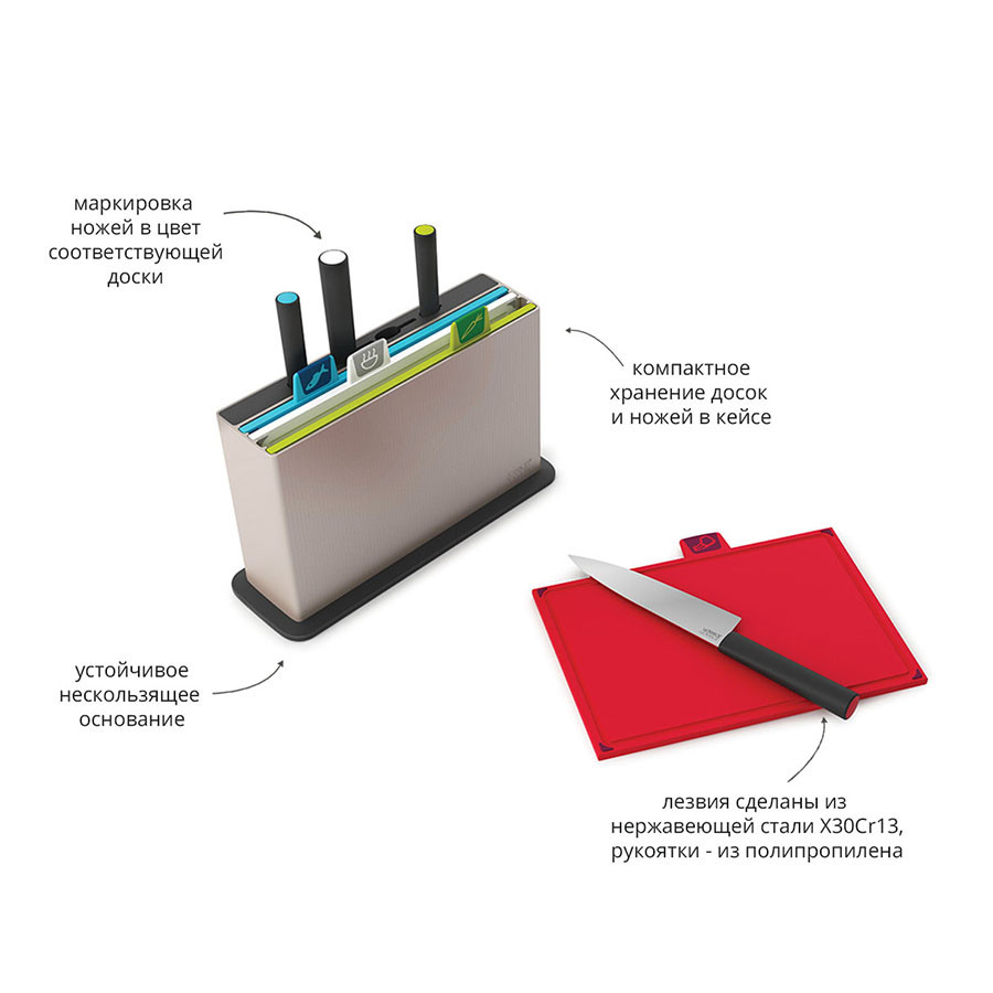 Набор разделочных досок с ножами Index ' серебристый - фото 6 - id-p167307892