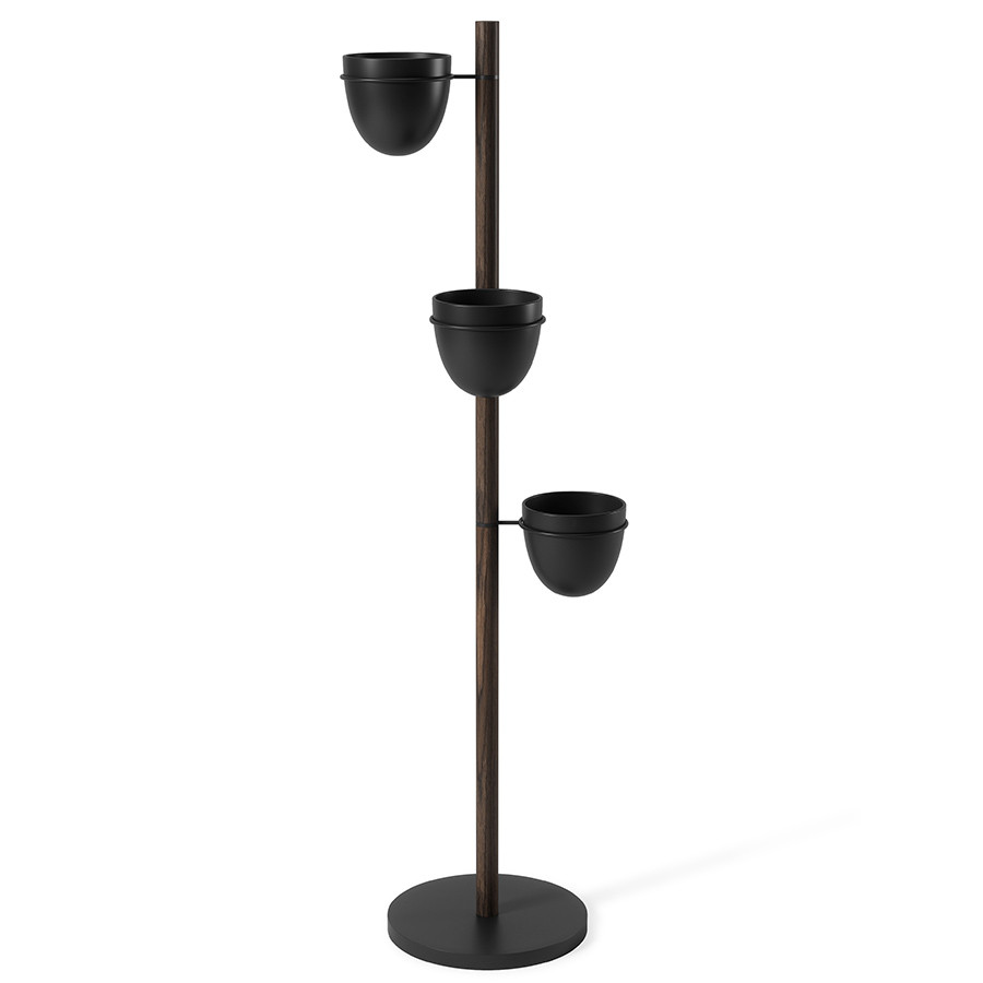 Подставка для цветов Floristand Planter с горшками 3 шт, темный орех - фото 6 - id-p167309006