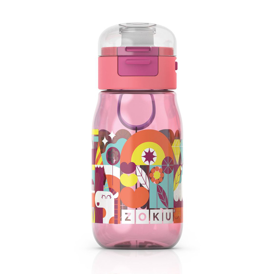 Бутылочка детская с крышкой 475 мл розовая - фото 1 - id-p167304033