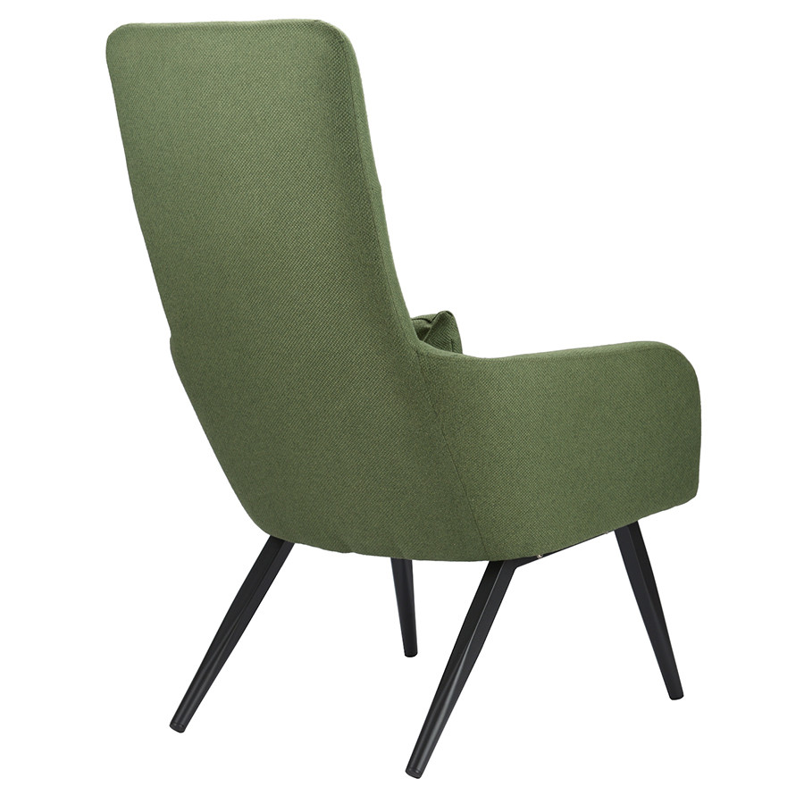 Кресло с подставкой для ног и подушкой Bridjet, рогожка, зеленое - фото 5 - id-p167306012