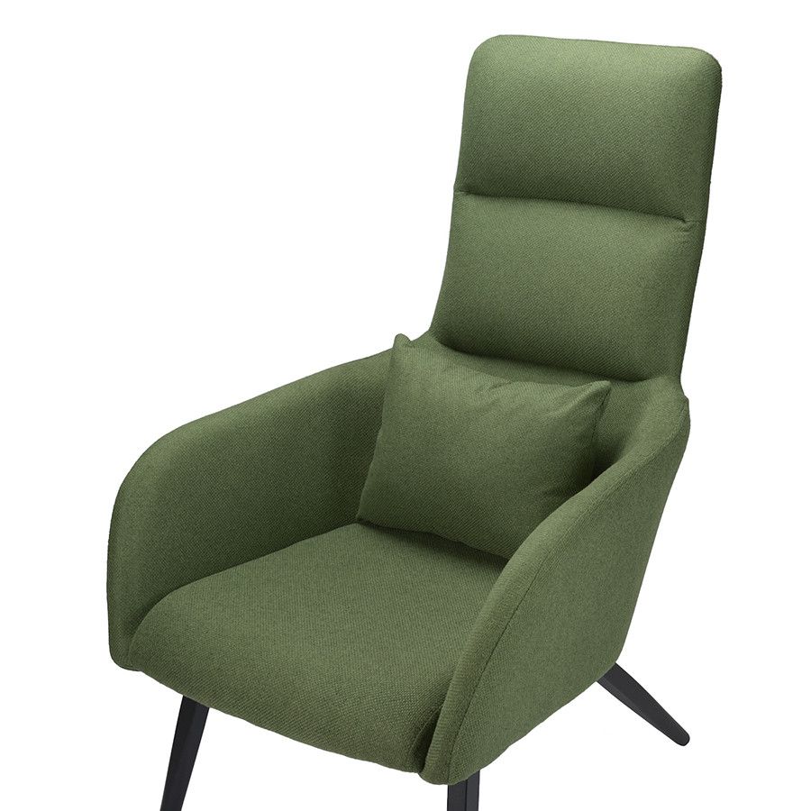 Кресло с подставкой для ног и подушкой Bridjet, рогожка, зеленое - фото 9 - id-p167306012