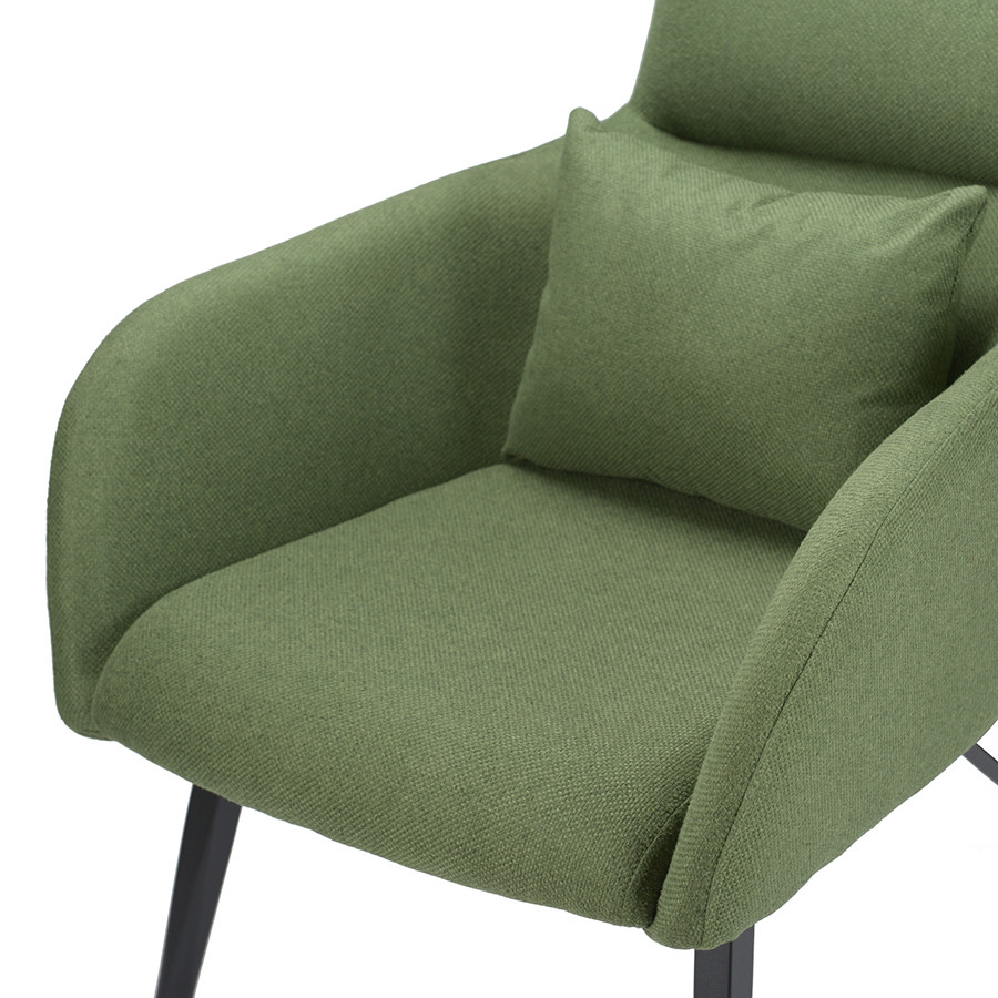 Кресло с подставкой для ног и подушкой Bridjet, рогожка, зеленое - фото 10 - id-p167306012
