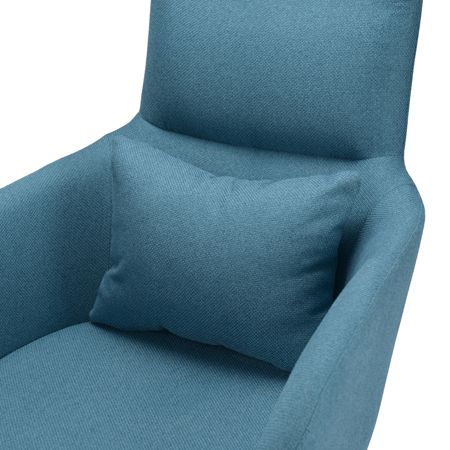 Кресло с подставкой для ног и подушкой Bridjet, рогожка, серо-голубое - фото 2 - id-p167306013