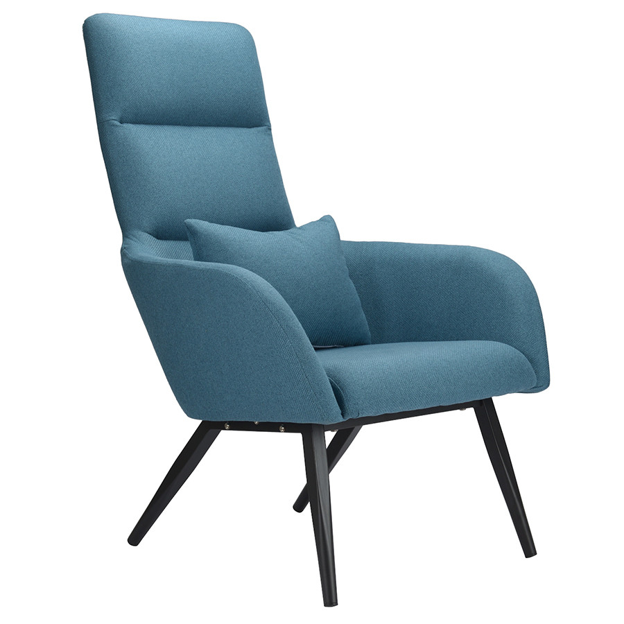 Кресло с подставкой для ног и подушкой Bridjet, рогожка, серо-голубое - фото 4 - id-p167306013
