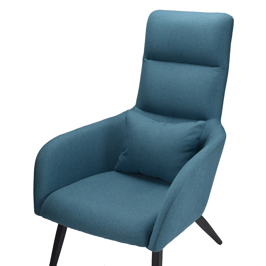 Кресло с подставкой для ног и подушкой Bridjet, рогожка, серо-голубое - фото 9 - id-p167306013