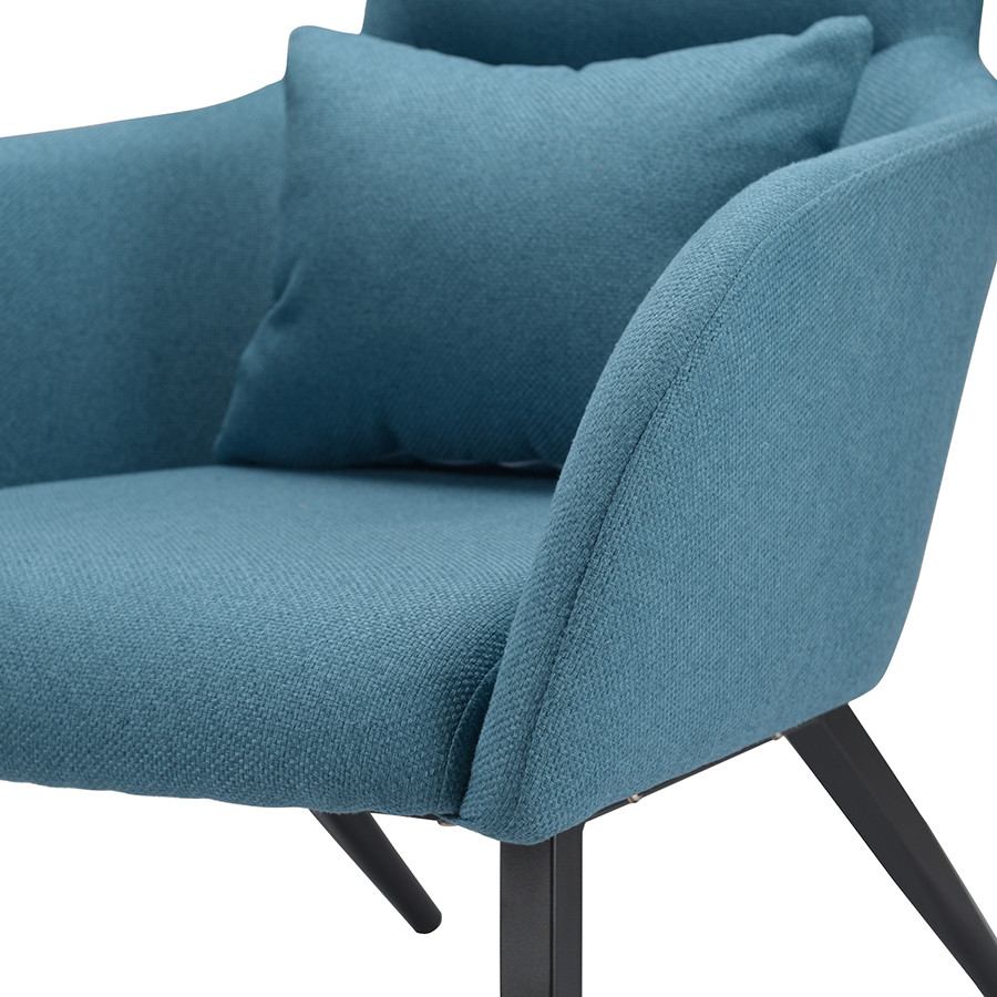Кресло с подставкой для ног и подушкой Bridjet, рогожка, серо-голубое - фото 10 - id-p167306013