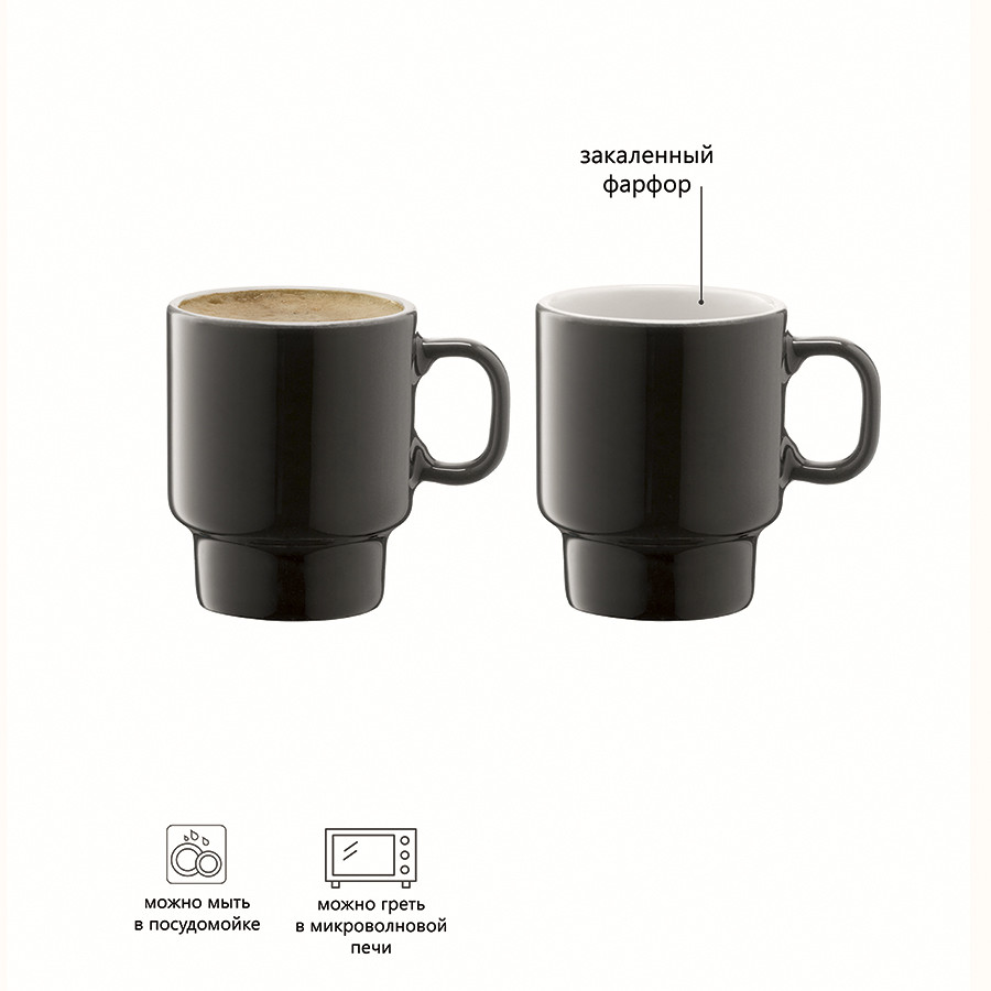 Набор чашек для кофе Utility, 70 мл, серый, 2 шт. - фото 7 - id-p167308044