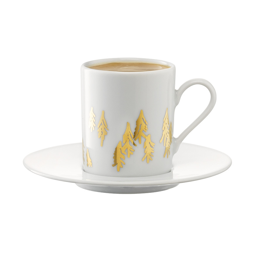 Набор чашек для кофе с блюдцами Fir Metallic, 100 мл, 2 шт. - фото 6 - id-p167308045