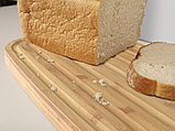 Хлебница пластиковая с разделочной доской из бамбука белая, фото 4