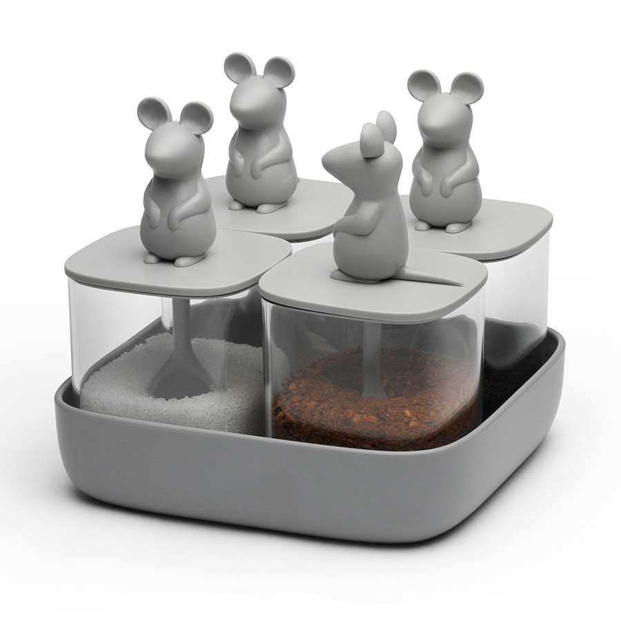 Набор банок для сыпучих продуктов Lucky Mouse Seasoning, 4 шт - фото 1 - id-p167307140