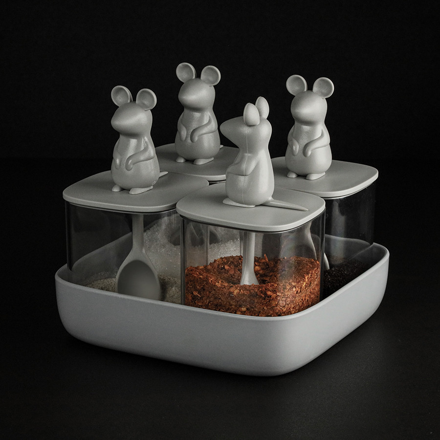 Набор банок для сыпучих продуктов Lucky Mouse Seasoning, 4 шт - фото 2 - id-p167307140