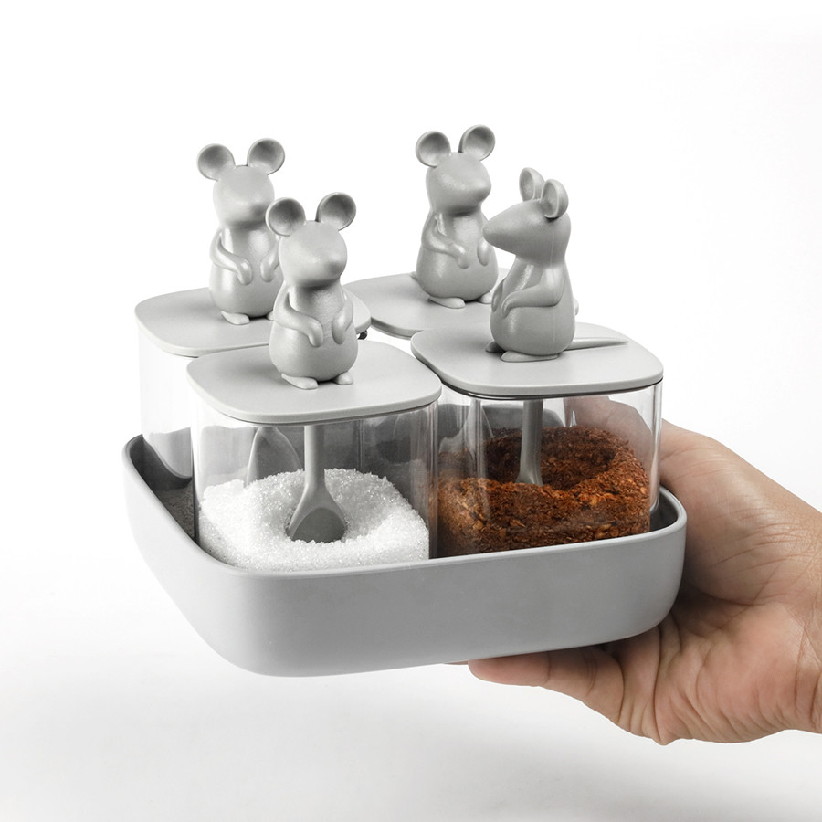 Набор банок для сыпучих продуктов Lucky Mouse Seasoning, 4 шт - фото 4 - id-p167307140