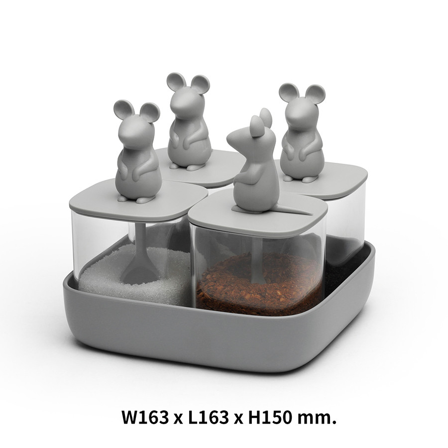 Набор банок для сыпучих продуктов Lucky Mouse Seasoning, 4 шт - фото 5 - id-p167307140