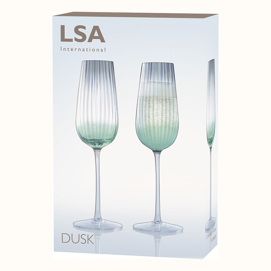 Набор бокалов для шампанского Dusk, 250 мл, зелено-серый, 2 шт. - фото 5 - id-p167307212
