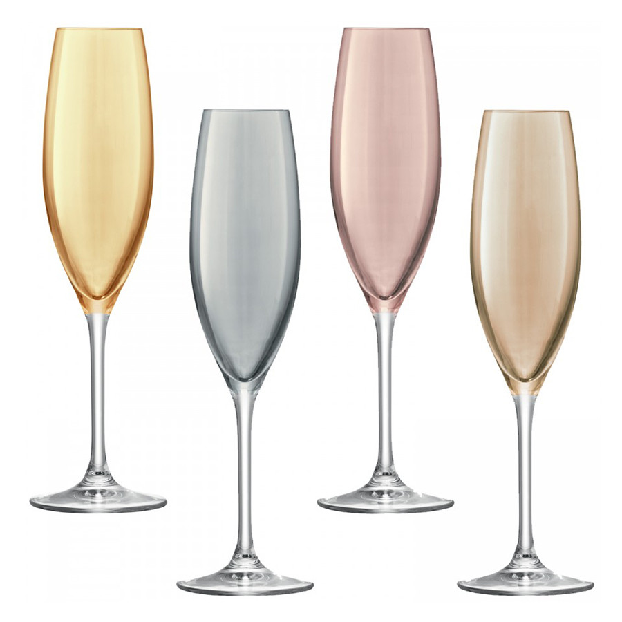 Набор бокалов для шампанского Polka, 225 мл, металлик, 4 шт. - фото 1 - id-p167307217