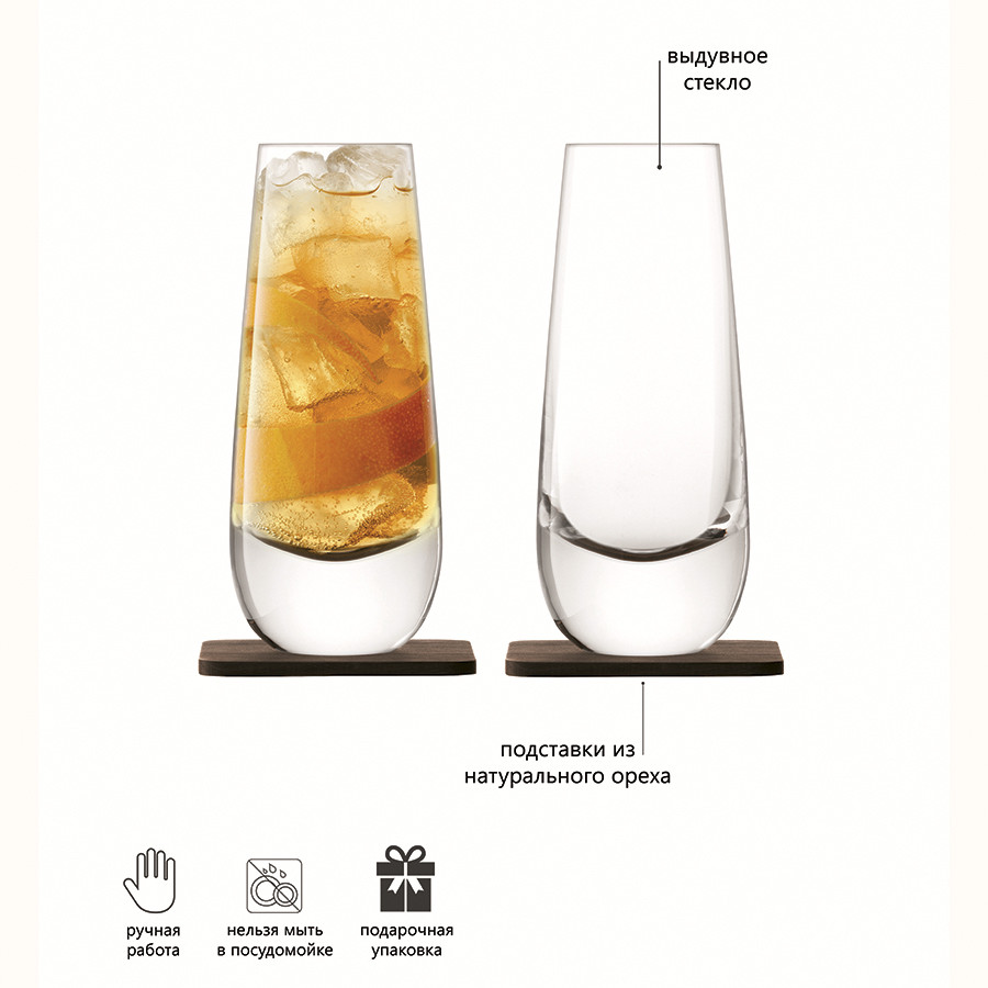Набор бокалов на подставке из ореха Whisky Islay, 325 мл, 2 шт. - фото 5 - id-p167307225