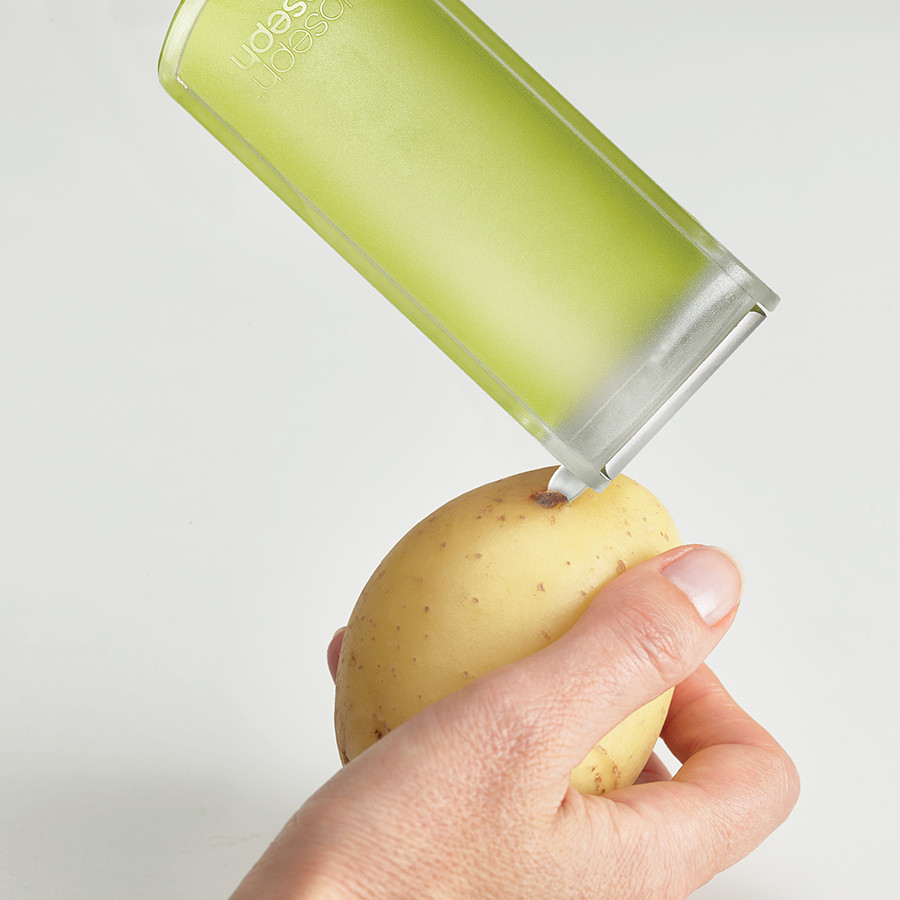 Овощечистка с горизонтальным гладким лезвием и емкостью для очисток PeelStore зеленая - фото 9 - id-p167308271
