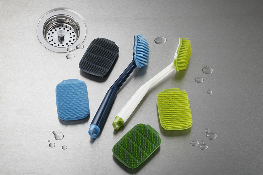 Набор из 2 малых щеток для мытья посуды CleanTech синий/серый - фото 10 - id-p167307379