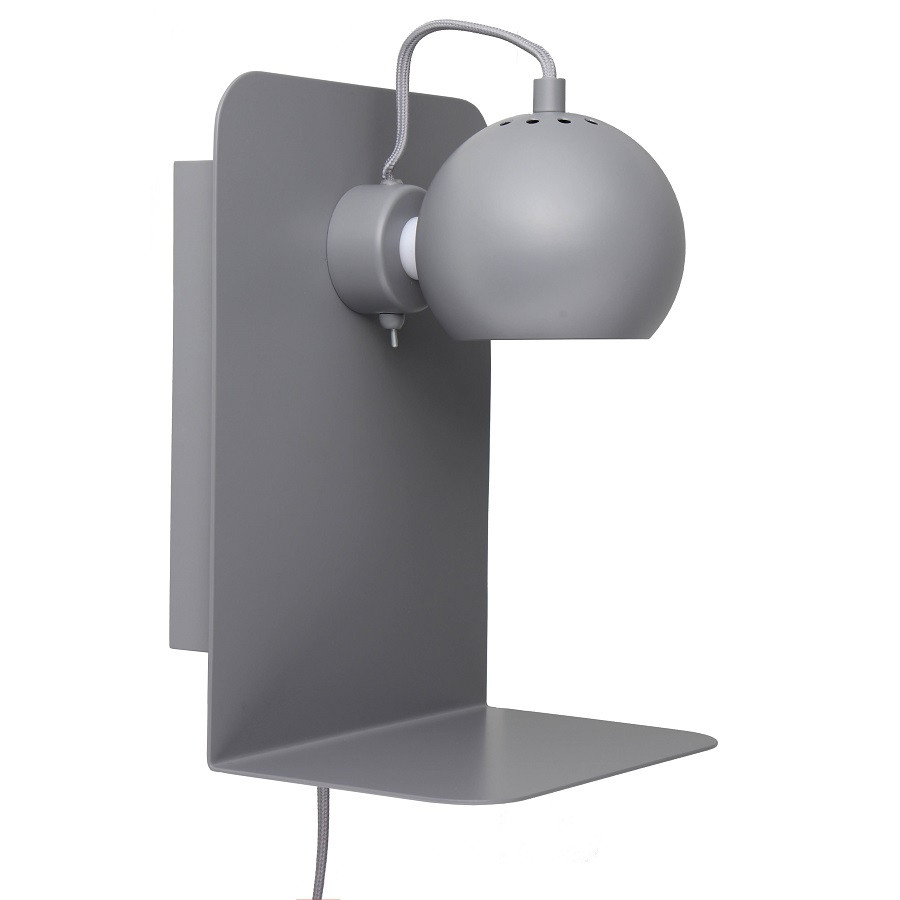 Лампа настенная Ball с разъемом USB, 22х30 см, светло-серая матовая с серым шнуром - фото 1 - id-p167306440