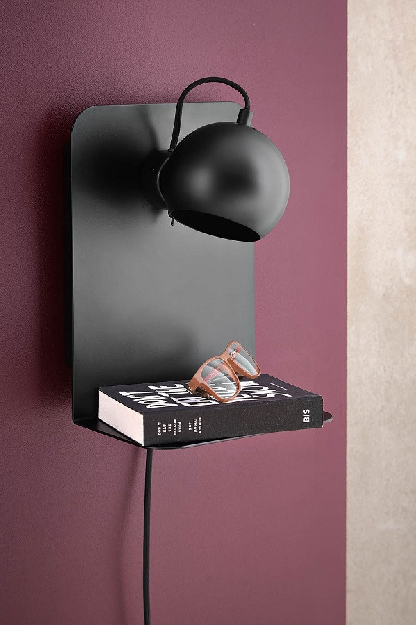 Лампа настенная Ball с разъемом USB, 22х30 см, черная матовая с черным шнуром - фото 4 - id-p167306441