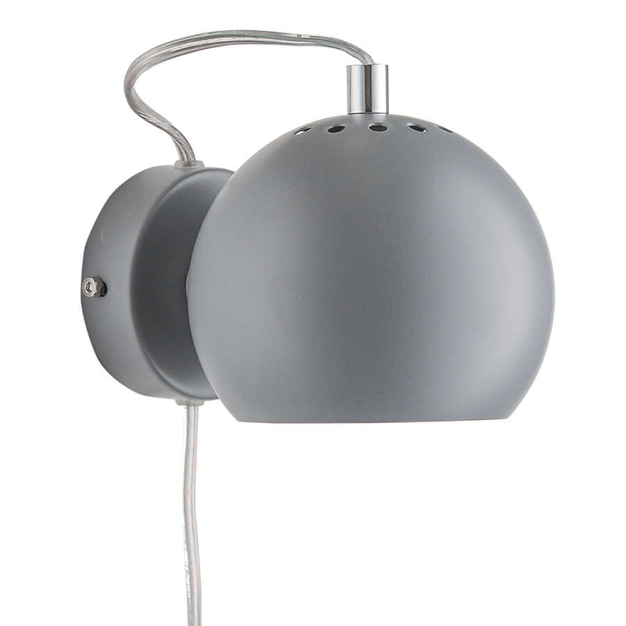 Лампа настенная Ball, ?12 см, светло-серая матовая - фото 1 - id-p167306447